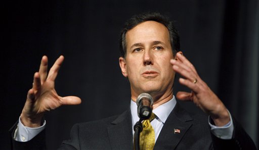 FILE - In this Jan. 25, 2011, file photo, former Pennsylvania Sen. Rick Santorum speaks in Des Moines, Iowa.  The tea party movement is mixing a strange political brew in famously independent New Hampshire, complicating the first-in-the-nation primary strategy for the growing number of potential Republican presidential hopefuls.  (AP Photo/Charlie Neibergall, File) (AP)