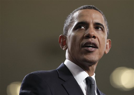 President Barack Obama speaks at Rec Hall on the Penn State University campus  in State College, Pa., Thursday, Feb. 3, 2011. (AP Photo/Carolyn Kaster) (AP)