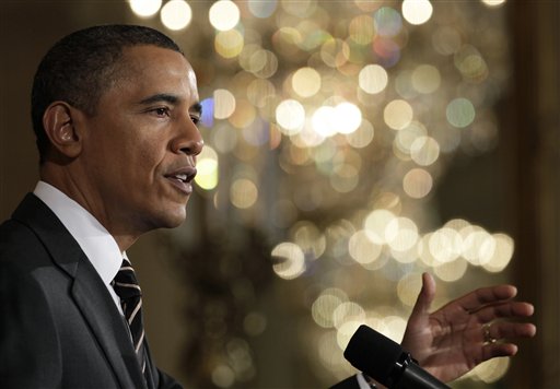 President barack Obama speaks in the East Room of the White House, Wednesday, Feb. 16, 2011, in Washington, about America's Great Outdoors initiative. (AP Photo/Carolyn Kaster) (AP)