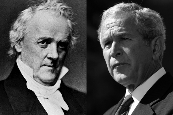 Former presidents Buchanan and Bush