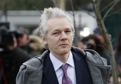 WikiLeaks founder Julian Assange arrives at Belmarsh Magistrates' Court in London, Monday, Feb. 7, 2011. Assange is accused of sexual misconduct by two women he met during a visit to Stockholm last year and Swedish authorities want him extradited to face the allegations. A two-day hearing that begins Monday will decide Assange's legal fate. (AP Photo/Kirsty Wigglesworth) (AP)