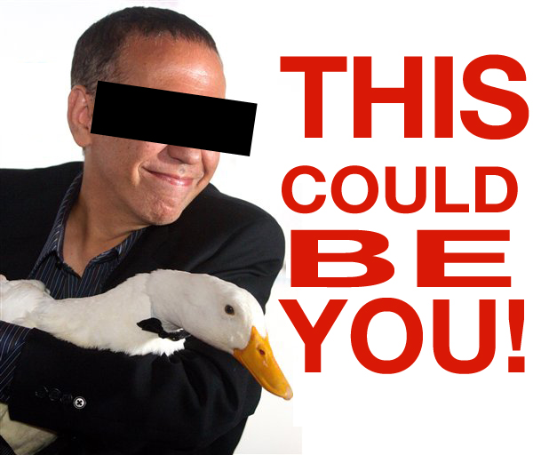 FILE - In this June 14, 2010 file photo, Gilbert Gottfried arrives with the Aflac duck to the 14th Annual Webby Awards in New York. Aflac on Monday, March 14, 2011 announced that it has severed ties with Gottfried over jokes about the earthquake and tsunami in Japan that the comedian posted on Twitter. (AP Photo/Charles Sykes, File) (Charles Sykes)