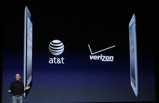 Apple Inc. Chairman and CEO Steve Jobs introduces the iPad 2 at an Apple event at the Yerba Buena Center for the Arts Theater in San Francisco, Wednesday, March 2, 2011. (AP Photo/Jeff Chiu) (AP)