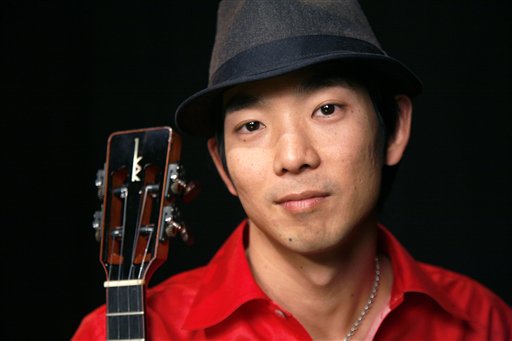 In this Jan. 24, 2011 photo, recording artist Jake Shimabukuro poses for a portrait in New York.  (AP Photo/Jeff Christensen) (AP)