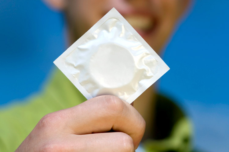 safe sex concept (focus point on object)