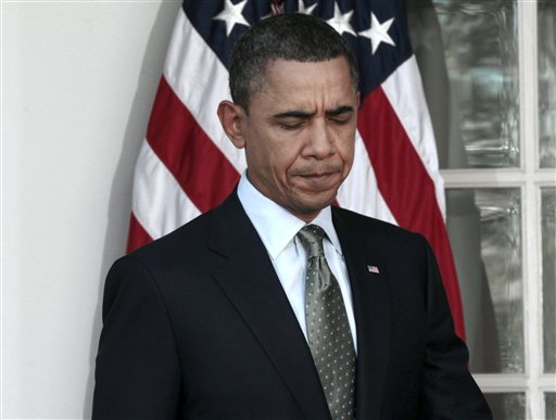 President Barack Obama walks out to make a statement about Japan following last week's earthquake, tsunami, and subsequent nuclear concerns, Thursday, March 17, 2011, in the Rose Garden of the White House in Washington. (AP Photo) (AP)