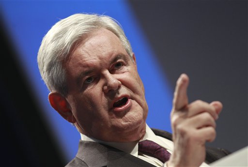 Former House Speaker Newt Gingrich addresses the Conservative Political Action Conference (CPAC) in Washington, Thursday, Feb. 10, 2011. (AP Photo/Alex Brandon) (AP)