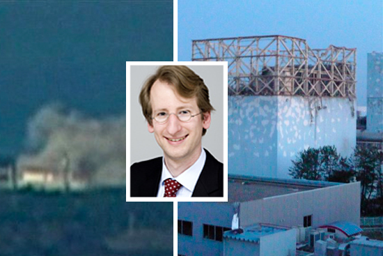The Fukushima Daiichi power plant's Unit 1 is seen before (left) and after (right) an explosion in Okumamachi, Fukushima prefecture, Japan, Saturday, March 12, 2011. Inset: <a href='http://lean.mit.edu/about/lai-structure/faculty-researchers-and-staff/oehmen-josef'>Josef Oehmen</a>