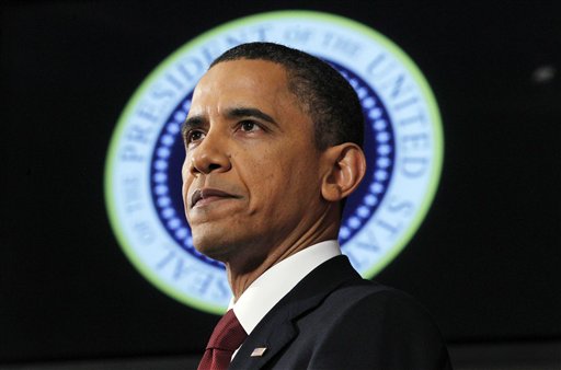 President Barack Obama speaks about Libya at the National Defense University in Washington, Monday, March 28, 2011. (AP Photo/Charles Dharapak) (AP)