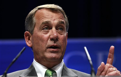 House Speaker John Boehner of Ohio speaks at the Conservative Political Action Conference (CPAC) in Washington, Thursday, Feb. 10, 2011.(AP Photo/Alex Brandon) (Alex Brandon)