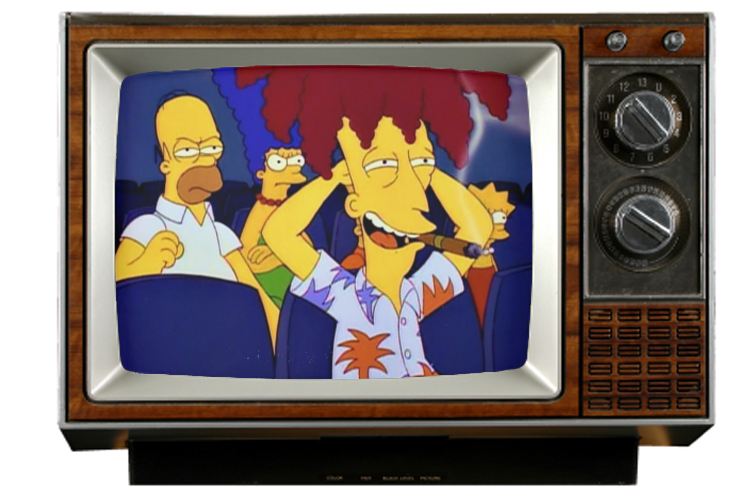 Homer, Marge and Sideshow Bob in "The Simpsons."