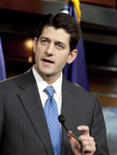 FILE - In this April 15, 2010 file photo, Rep. Paul Ryan, R-Wis. speaks on Capitol Hill in Washington. Ryan will give the Republican response to President Barack Obama's State of the Union address Tuesday. (AP Photo/Harry Hamburg, File) (AP)