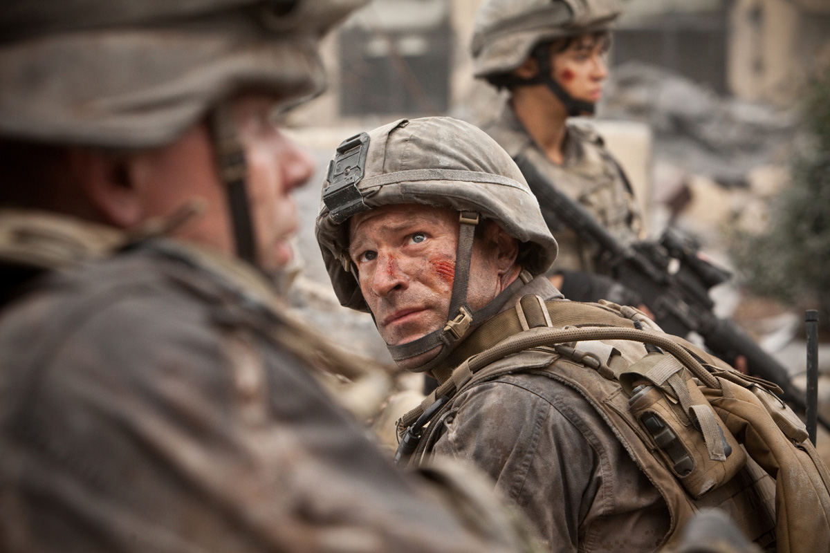 Aaron Eckhart in "Battle: Los Angeles."
