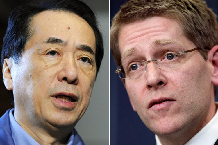 Naoto Kan and Jay Carney