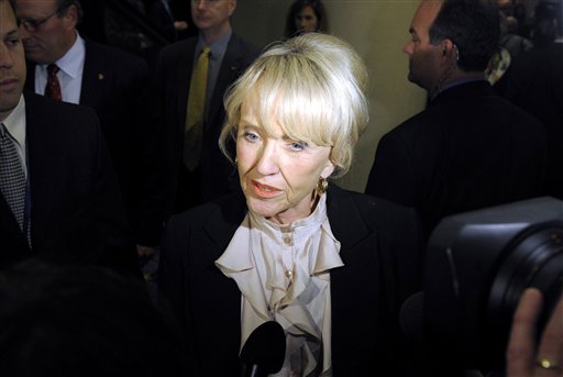 FILE - In this Feb. 28, 2011 file photo, Arizona Gov. Jan Brewer speaks at the National Governors Association Winter Meeting in Washington. The Arizona Legislature gave final approval Thursday to a proposal that would require President Barack Obama and other presidential candidates to prove they are U.S. citizens before their names can appear on the state's ballot. Arizona would become the first state to require such proof if Gov. Jan Brewer signs the measure into law. (AP Photo/Susan Walsh, File) (AP)