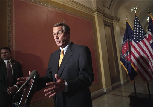FILE - In this April 1, 2011, file photo House Speaker John Boehner of Ohio pauses during a news conference on Capitol Hill in Washington to discuss GOP efforts to create jobs and cut spending. The dilemma facing Boehner to pass a fast-approaching spending compromise and avert a government shutdown is to get the overwhelming majority of votes to come from fellow Republicans, even if dozens of easily attainable Democratic votes could help carry the budget bill to victory. (AP Photo/J. Scott Applewhite, File) (AP)