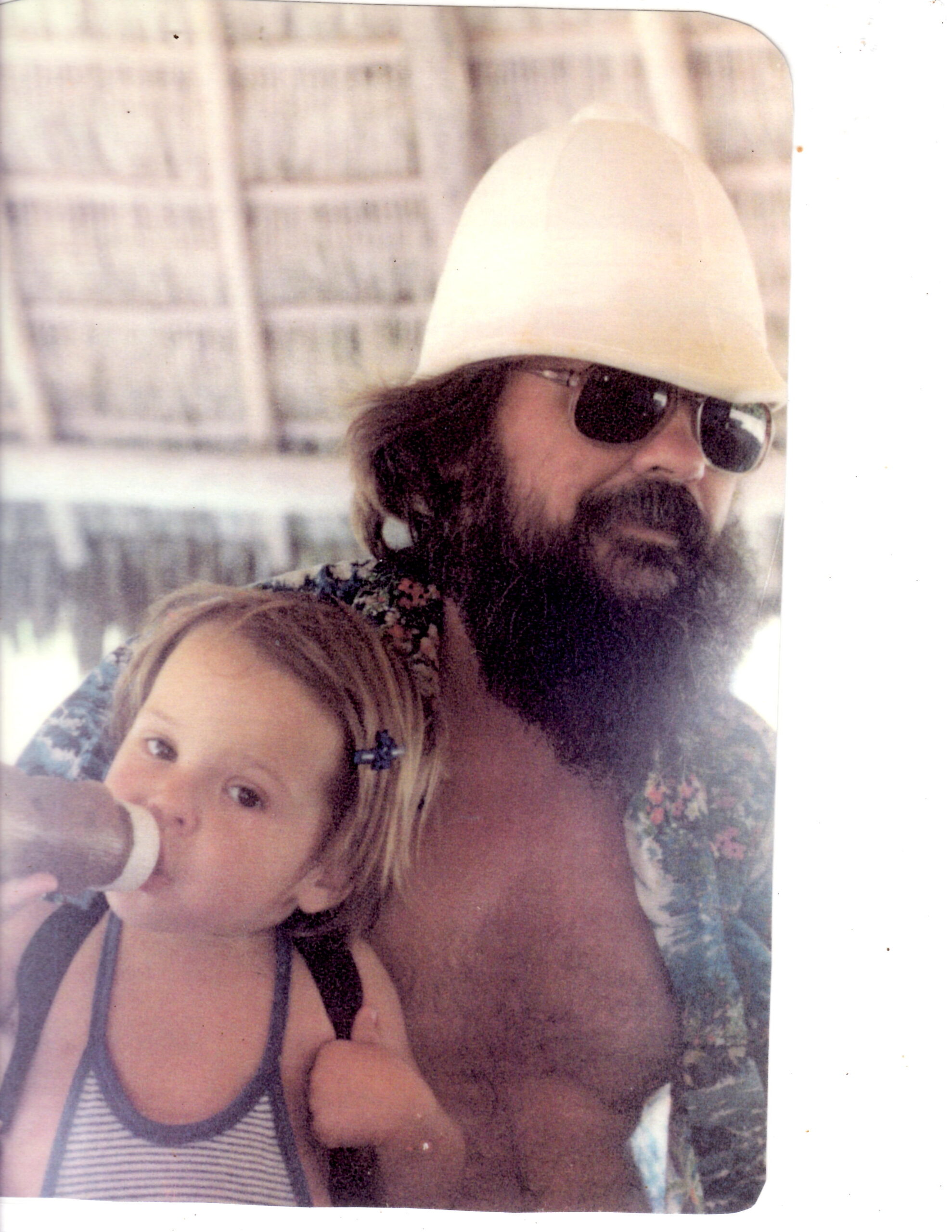 The author as a child with her father