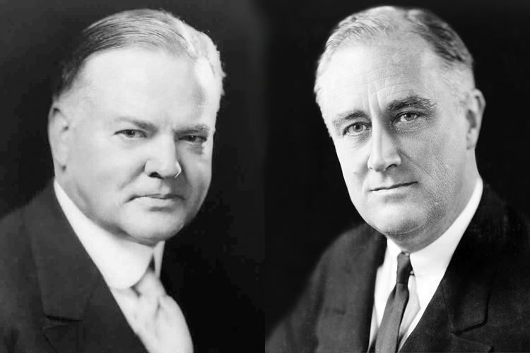 Herbert Hoover and Franklin D. Roosevelt