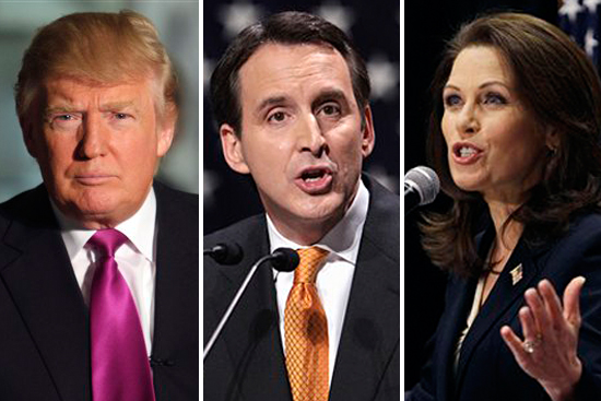 Donald Trump, Tim Pawlenty, Michele Bachmann