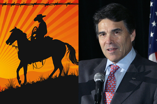 Gov. Rick Perry, right.