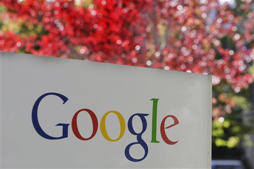 FILE - In this Nov. 10, 2010 file photo, the company logo is displayed is at Google headquarters in Mountain View, Calif. Search engine giant Google Inc. is making Kansas City, Kan., the first place to get its new ultra-fast broadband network, the company announced Wednesday, March 30, 2011. (AP Photo/Paul Sakuma, file) (AP)