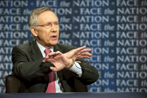 In this photo released by CBS, Sen. Harry Reid, D-Nev., talks about the possibility of a government shutdown over a budget impasse and U.S. military action in Libya on CBS's "Face the Nation" in Washington Sunday, April 3, 2011. (AP Photo/CBS, Chris Usher)  NO ARCHIVES. NO SALES. (AP)