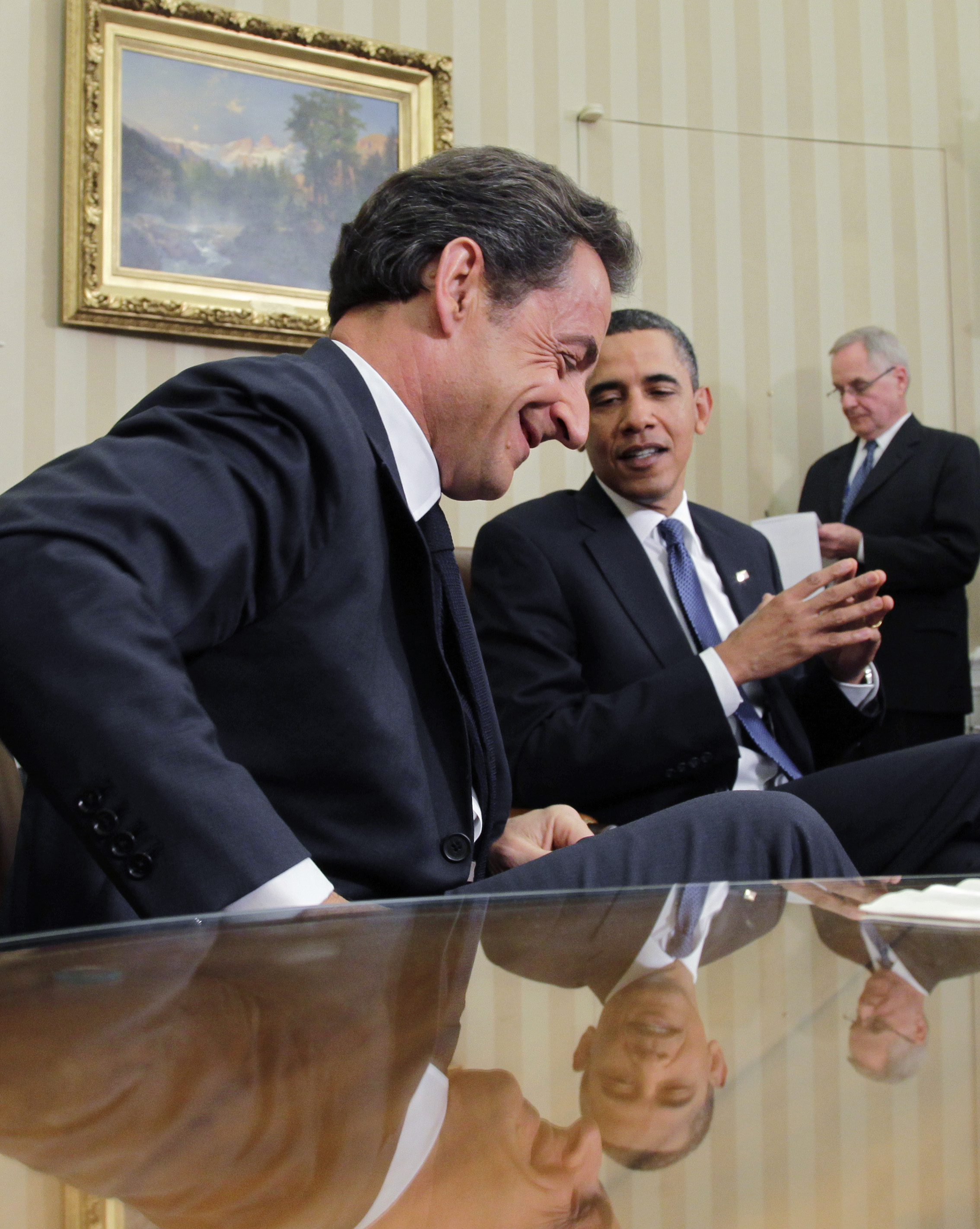 President Barack Obama meets with French President Nicolas Sarkozy in the Oval Office of the White House in Washington, Monday, Jan. 10, 2011. (AP Photo/J. Scott Applewhite) (Associated Press)