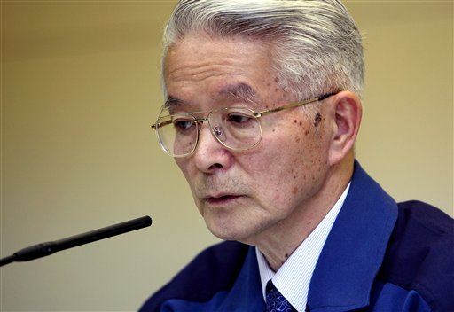 Tokyo Electric Power Co., (TEPCO) Chairman Tsunehisa Katsumata speaks during a news conference at the company's headquarters in Tokyo, Sunday, April 17, 2011. TEPCO, the operator of the crippled nuclear power plant leaking radiation in northern Japan, announced a plan Sunday that would bring the crisis under control within six to nine months and allow some evacuated residents to return to their homes. (AP Photo/Shuji Kajiyama) (AP)