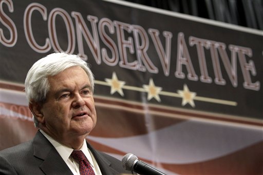 FILE - In this March 26, 2011 file photo, former House Speaker Newt Gingrich speaks in Des Moines, Iowa. Public funding of presidential campaigns, a cornerstone of national politics since the 1970s, may soon go the way of other relics of the ear like long sideburns and lava lamps. Neither President Barack Obama nor any of the leading 2012 Republican contenders is expected to accept federal matching funds and the spending rules they impose. (AP Photo/Charlie Neibergall, File) (AP)