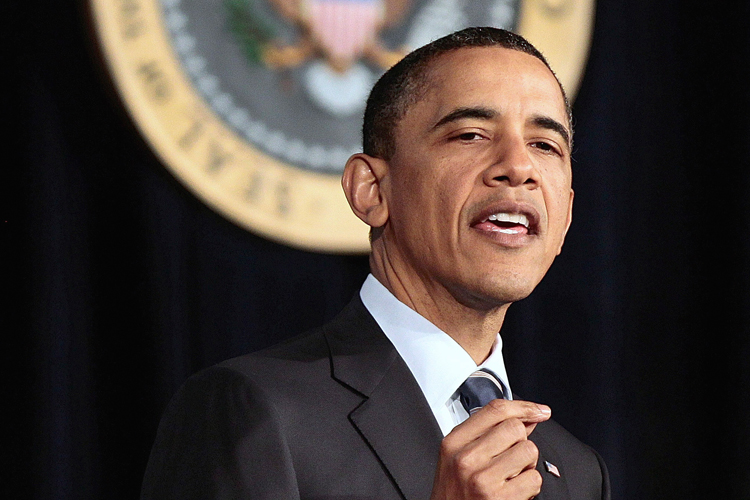 President Obama outlines his fiscal policy during an address at George Washington University on Wednesday