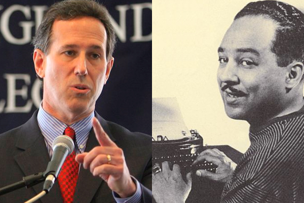 Rick Santorum and his uncredited (and unwanted) campaign contributor