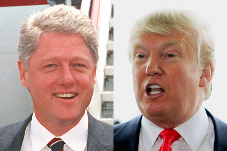 Bill Clinton in 1992 and Donald Trump in 2010.