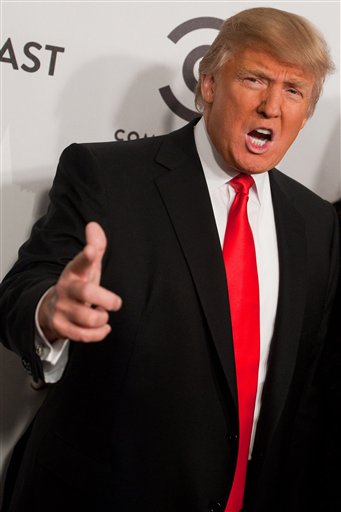 Donald Trump arrives to his Comedy Central Roast in New York, Wednesday, March 9, 2011. (AP Photo/Charles Sykes) (AP)