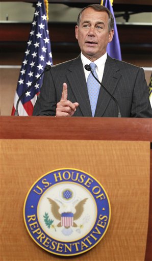 House Speaker John Boehner of Ohio, speaks to the media on Capitol Hill in Washington, Thursday, Jan. 6, 2011. (AP Photo/Alex Brandon) (AP)
