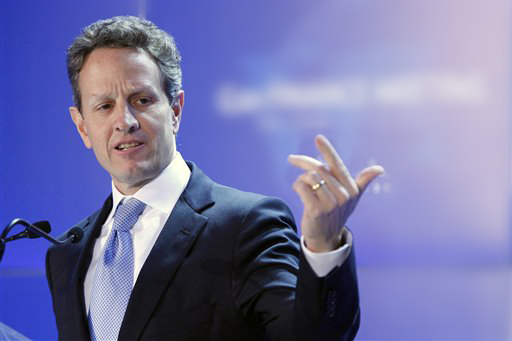 FILE - In this Feb. 19, 2011, file photo U.S. Treasury Secretary Timothy Geithner answers questions at the closing press conference of the G20 Finance summit in Paris. Five years and one financial crisis since the United States and China commenced regular high-level economic talks, fast-growing Beijing might have the upper hand Monday, May 9, 2011, in the latest round of discussions between the world's two biggest economies. While analysts don't foresee major breakthroughs at the talks Monday and Tuesday, China's expanding economic might will give it greater leverage now. (AP Photo/Francois Mori, File) (Francois Mori)