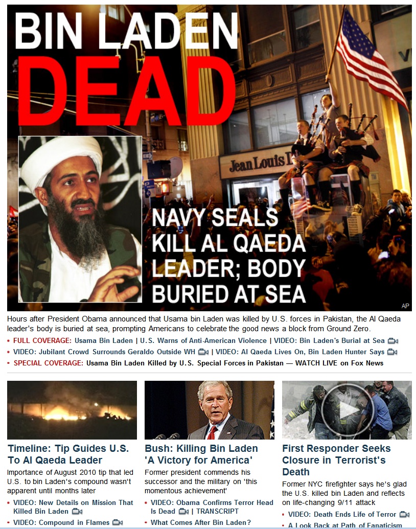 Screenshot from Fox News website