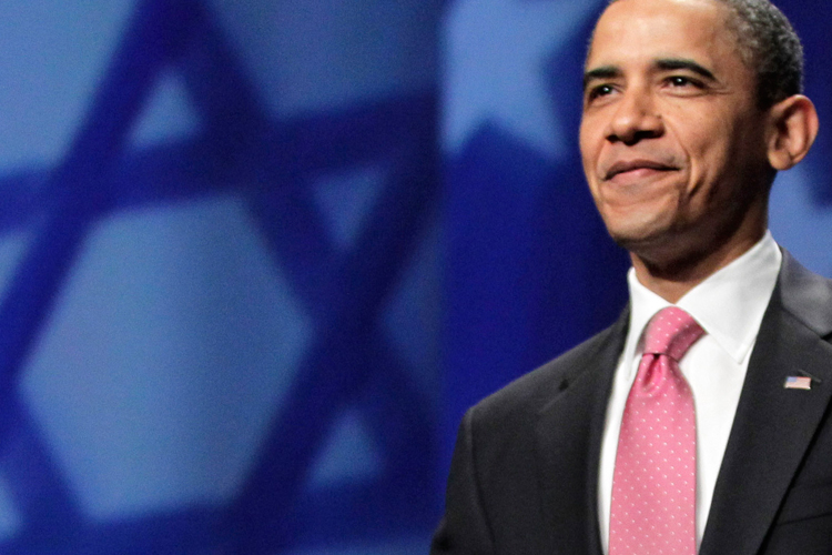 President Obama arrives to speak at the American Israel Public Affairs Committee (AIPAC) convention on Sunday.