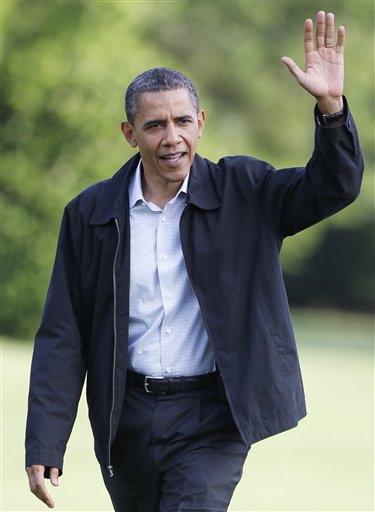 President Barack Obama arrives at the White House, Saturday, May 28, 2011, in Washington, from a six-day, four-nation trip across Europe. (AP Photo/Manuel Balce Ceneta) (AP)