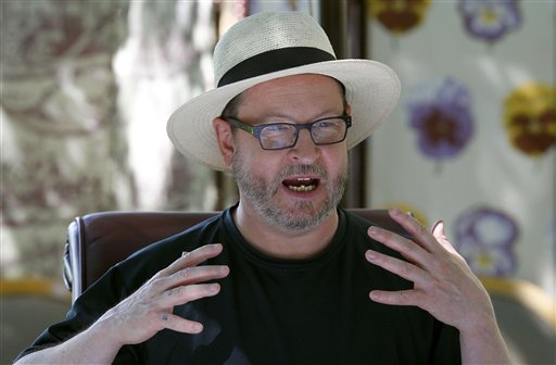 Director Lars Von Trier poses for photos during an interview in Mougins, southern France, Friday, May 20, 2011. On Thursday, May 19, 2011 the Danish filmmaker was booted out of the Cannes Film Festival for a bizarre, rambling news conference in which he said he sympathizes with Adolph Hitler. (AP Photo/Francois Mori) (AP)