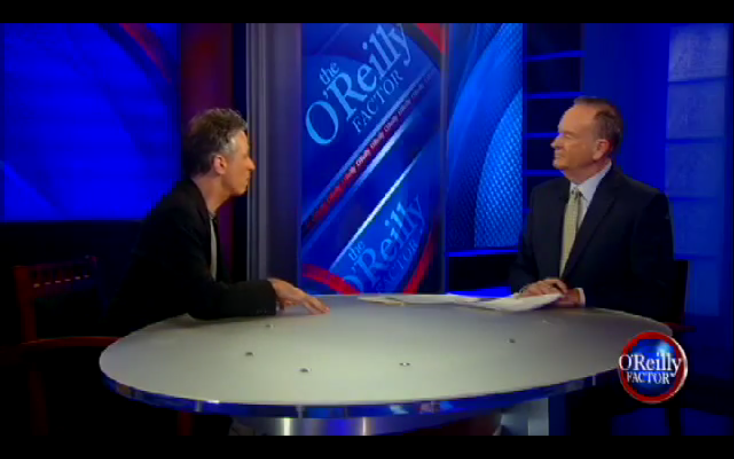 Jon Stewart and Bill O'Reilly spar on Monday night's "O'Reilly Factor."