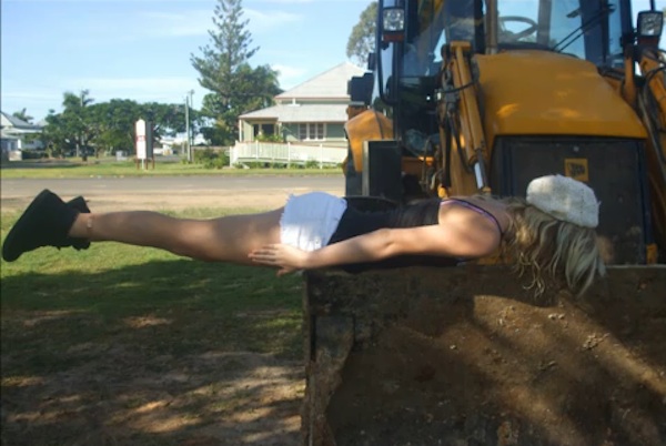 Lying down safely.