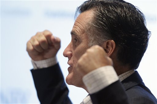 Mitt Romney lays out his plan for health care reform during an address at the University of Michigan Cardiovascular Center in Ann Arbor, Mich., Thursday, May 12, 2011. (AP Photo/Carlos Osorio) (AP)