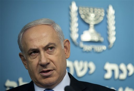 Israeli Prime Minister Benjamin Netanyahu during a press conference in his office in Jerusalem, Wednesday, May 18, 2011. When U.S President Barack Obama and Netanyahu meet this week to try to revive deadlocked Israeli-Palestinian peace talks, they will do so against a vastly changed Middle East landscape. (AP Photo/Sebastian Scheiner) (AP)