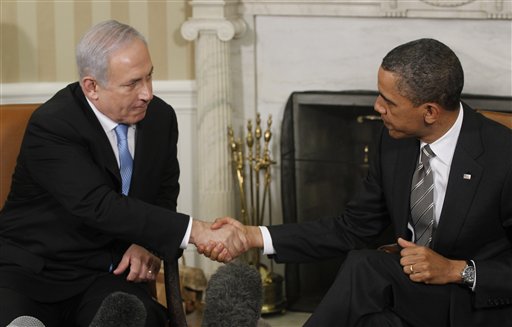 President Barack Obama meets with Prime Minister Benjamin Netanyahu of Israel in the Oval Office at the White House in Washington, Friday, May 20, 2011. (AP Photo/Charles Dharapak) (AP)