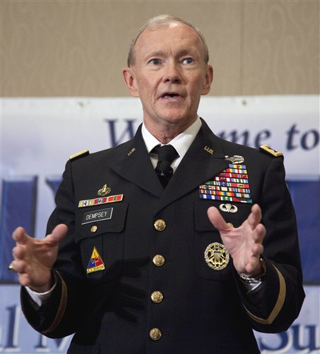 Army Chief of Staff Gen. Martin Dempsey speaks to family members of fallen service members at a Tragedy Assistance Program for Survivors seminar, Friday, May 27, 2011, in Arlington, Va.  (AP Photo/Evan Vucci) (AP)