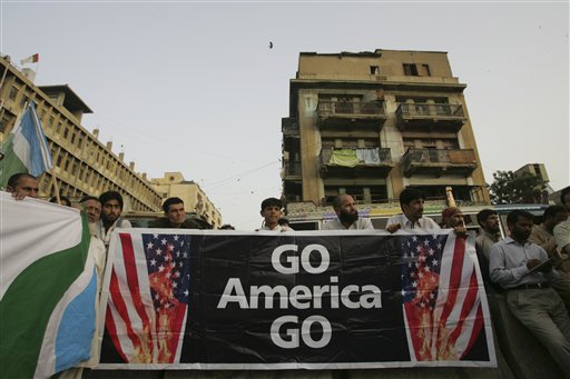 Supporters of the Pakistani religious party Jamaat-e-Islami, listen to their leaders during a rally to condemn the killing of al-Qaida leader Osama bin Laden and U. S. for violating Pakistan's sovereignty in an operation to kill Bin Laden, in Karachi, Pakistan on Friday, May 6, 2011. Osama bin Laden was killed by a helicopter-borne U.S. military force on Monday, in a fortress-like compound on the outskirts of Pakistani city of Abbottabad.(AP Photo/Shakil Adil) (AP)
