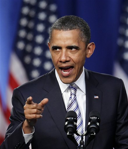 President Barack Obama addresses an audience during a campaign fundraising event, in Boston, Wednesday, May 18, 2011. (AP Photo/Steven Senne) (AP)
