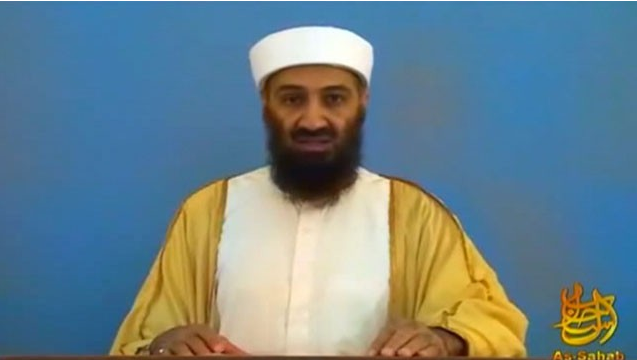 Osama bin Laden, in a screenshot from one of the videos released by the Pentagon on Saturday.