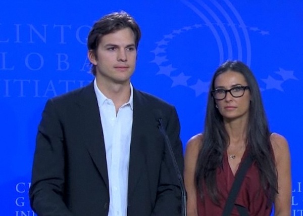 Ashton and Demi talk about child slavery.