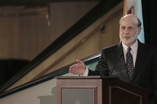 Chairman of the Federal Reserve, Ben Bernanke speaks at a the Federal Reserve Bank of Chicagos 47th Annual Conference on Bank Structure and Competition Thursday, May 5, 2011, in Chicago. Regulators must better understand threats to the financial system to be able to prevent another crisis, Bernanke acknowledged Thursday. (AP Photo/M. Spencer Green) (AP)